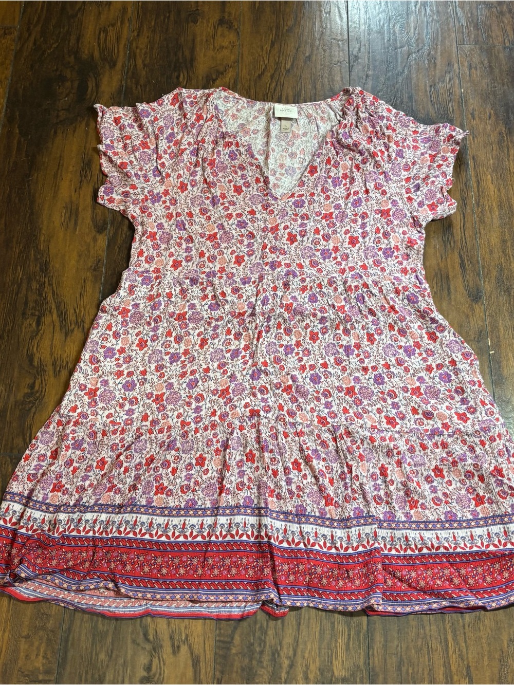 Women’s Knox Rose Floral Tiered Dress in Pink & Red